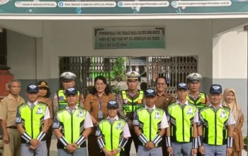 Sat Lantas Polres Pelabuhan Belawan Latih PKS di SMA Negeri 9 Medan