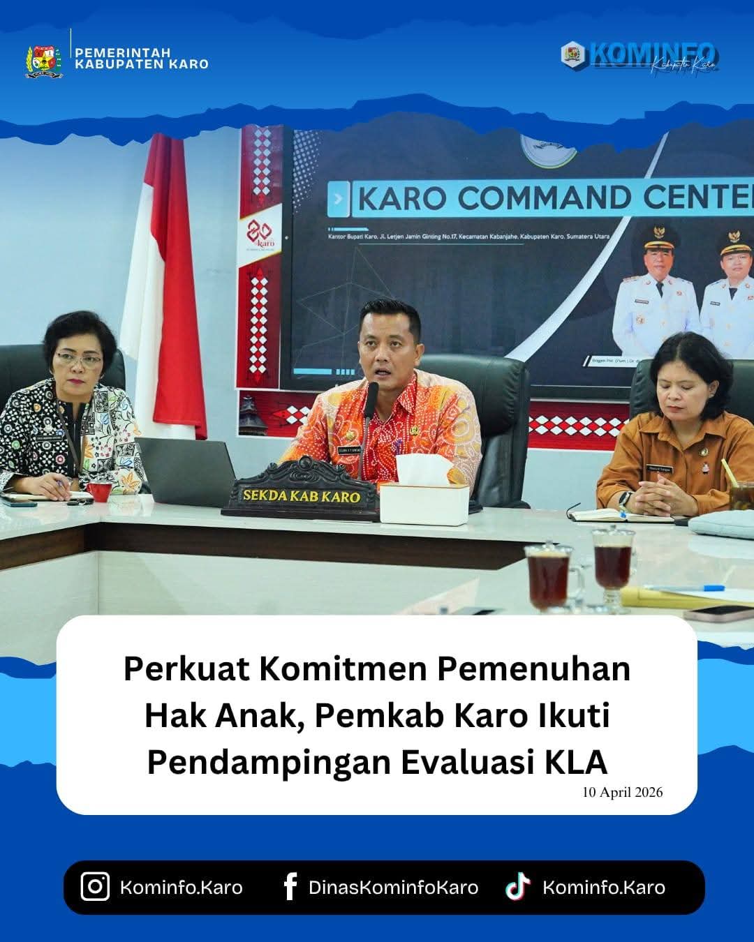 Perkuat Komitmen Pemenuhan Hak Anak, Pemkab Karo Ikuti Pendampingan Evaluasi KLA