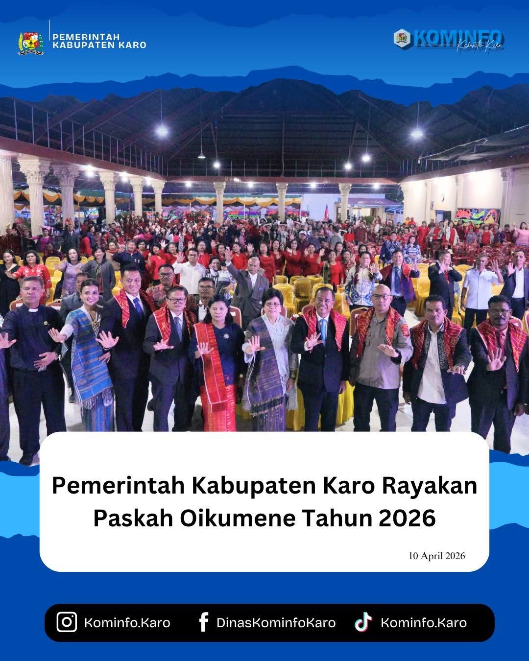 Pemerintah Kabupaten Karo Rayakan Paskah Oikumene Tahun 2026