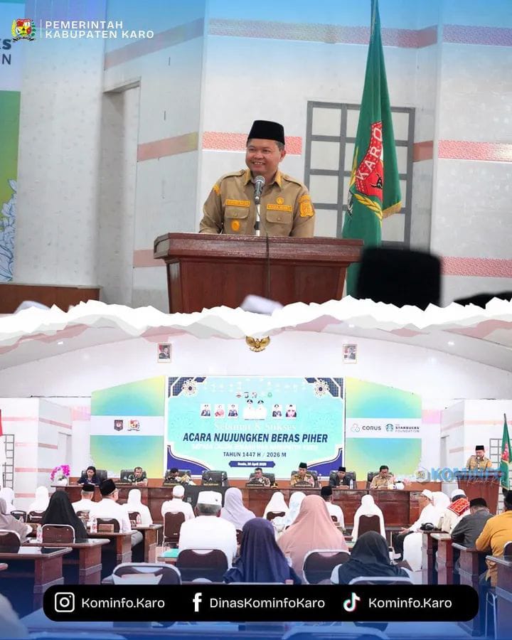 Wujudkan Karo Beriman, Pemkab Karo Njunjungken Beras Piher kepada Jemaah Haji 1447 H/2026 M Wujudkan Karo Beriman, Pemkab Karo Njunjungken Beras Piher kepada Jemaah Haji 1447 H/2026 M