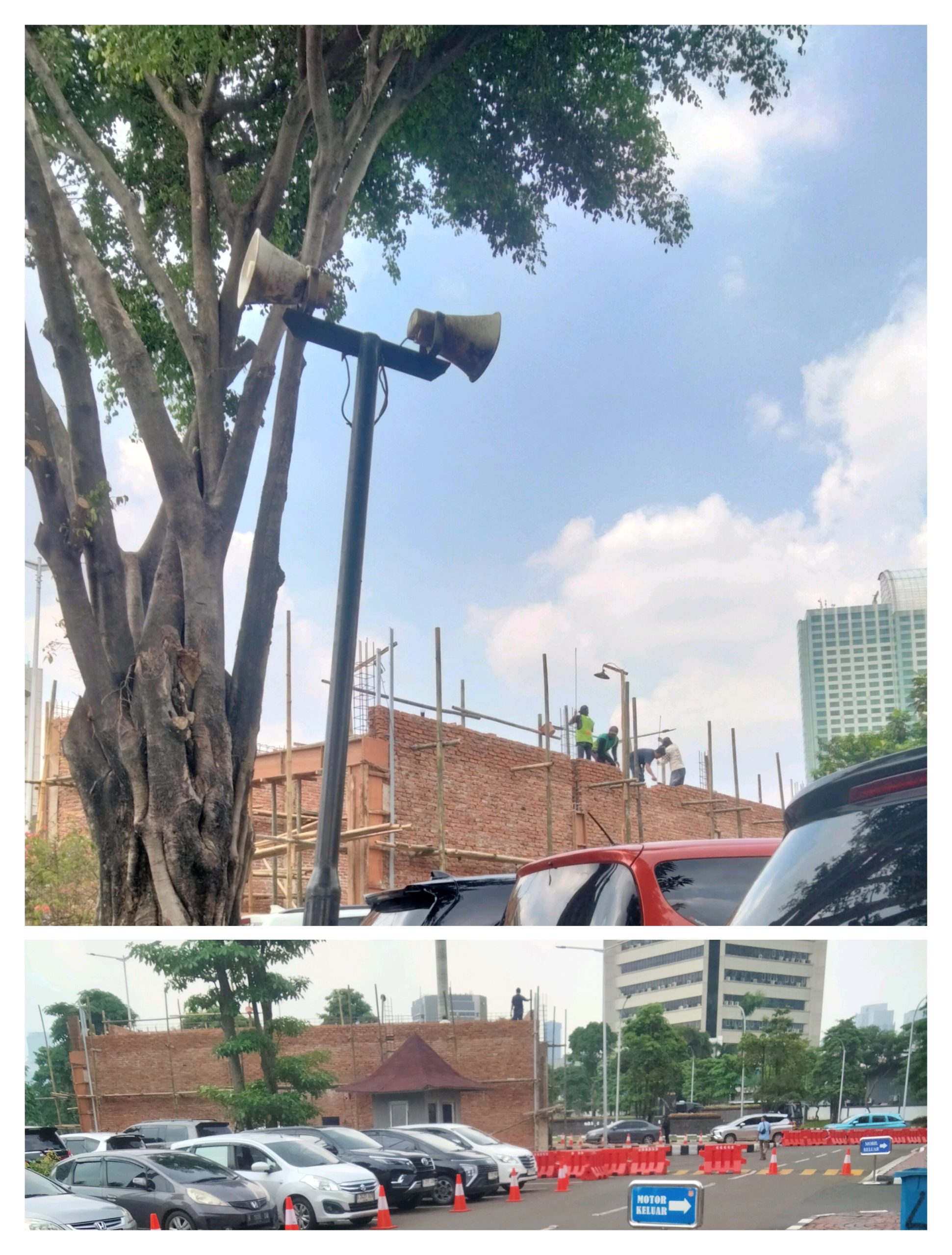Abaikan Keselamatan, Pekerja Pembangunan Pos Pamdal Cctv Gedung MPR DPR dan DPD RI Tak Gunakan K3