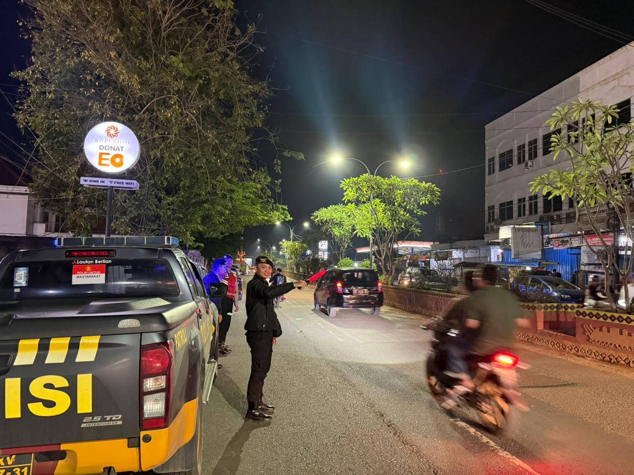 Tiem One Call 1 Polres Lampung Utara Gelar Patroli Malam,Pastikan Situasi Aman Dan Kondusif