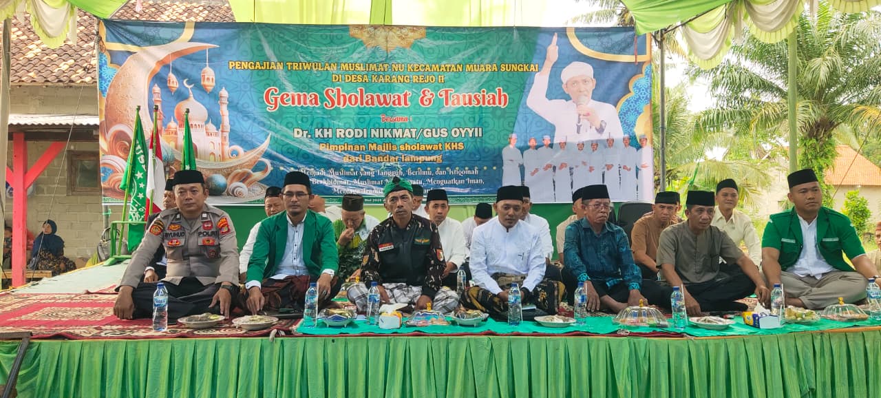 Polsek Muara Sungkai Amankan Pengajian Triwulan NU Di Ponpes Hidayatut Tholibin