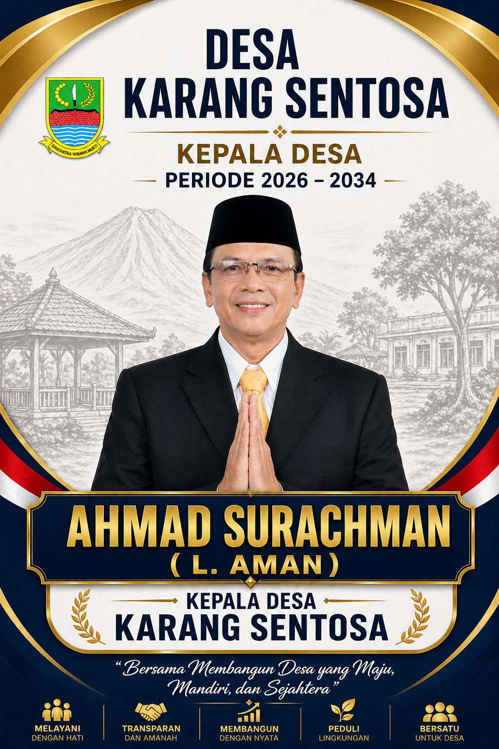 Ahmad Surachman, S.Pd Siap Maju Pilkades Karang Sentosa 2026–2034, Usung Desa Madani dan Transparan