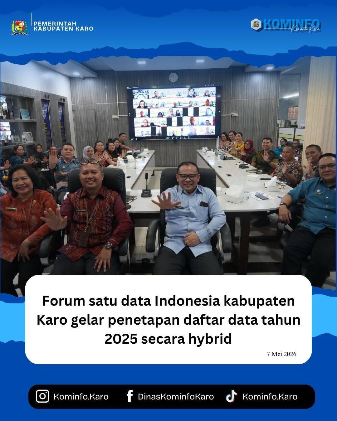 Forum satu data Indonesia kabupaten Karo gelar penetapan daftar data tahun 2025 secara hybrid