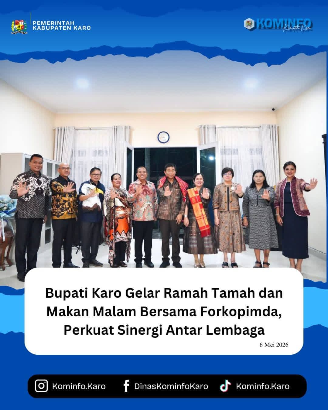 Bupati Karo Gelar Ramah Tamah Bersama Forkopimd