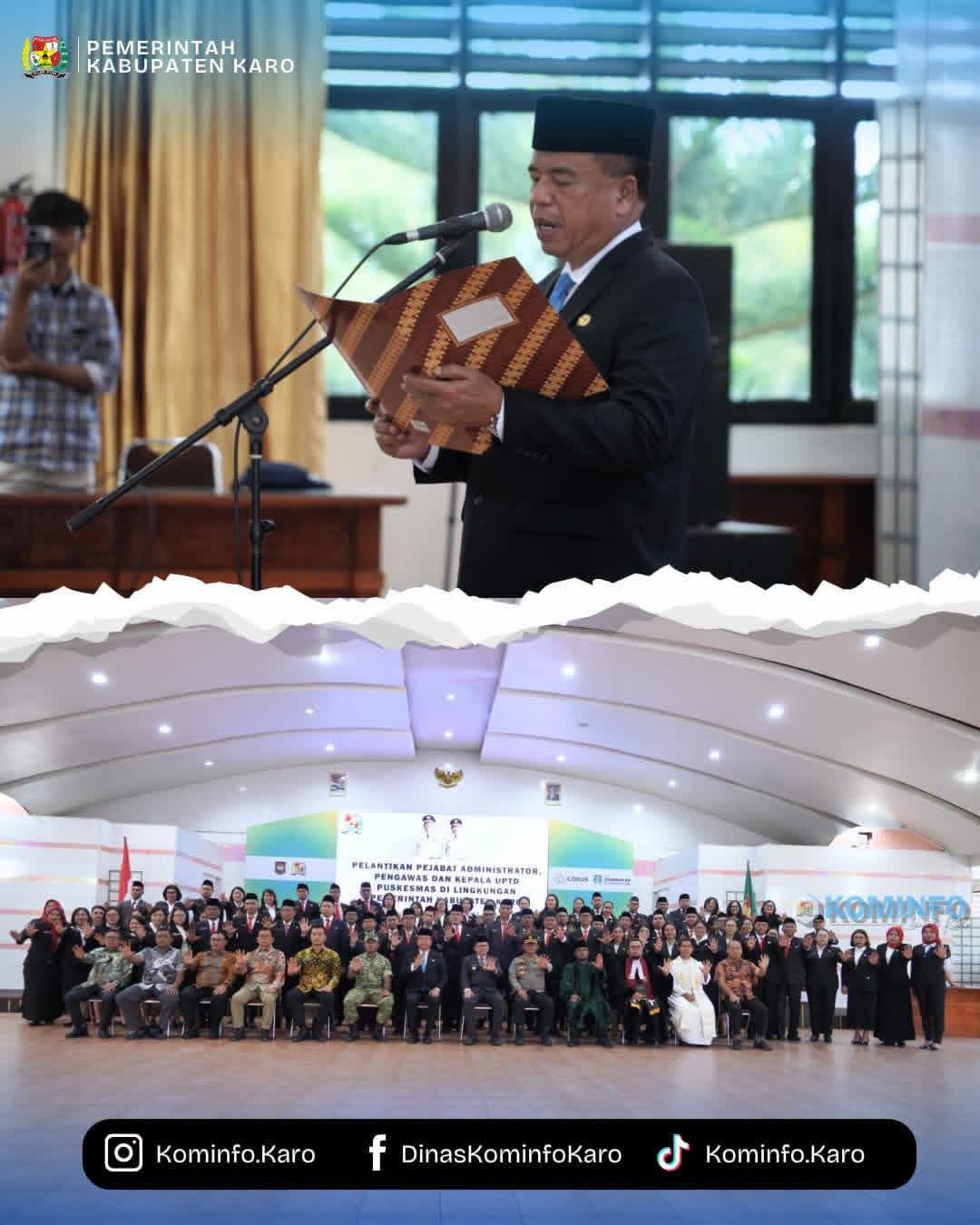 Bupati Karo Lantik Pejabat Administrator, Pengawas, dan Kepala UPTD Puskesmas Bupati Karo Lantik Pejabat Administrator, Pengawas, dan Kepala UPTD Puskesmas