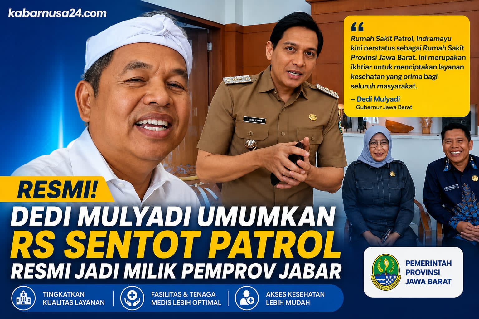 Dedi Mulyadi Umumkan RS Sentot Patrol Resmi Jadi Milik Pemprov Jabar