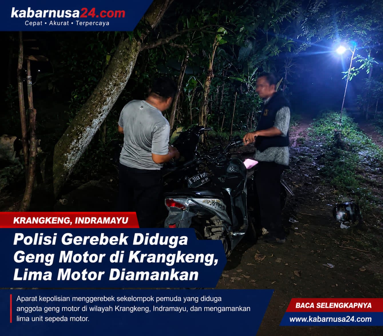 Polisi Gerebek Diduga Geng Motor di Krangkeng, Lima Motor Diamankan