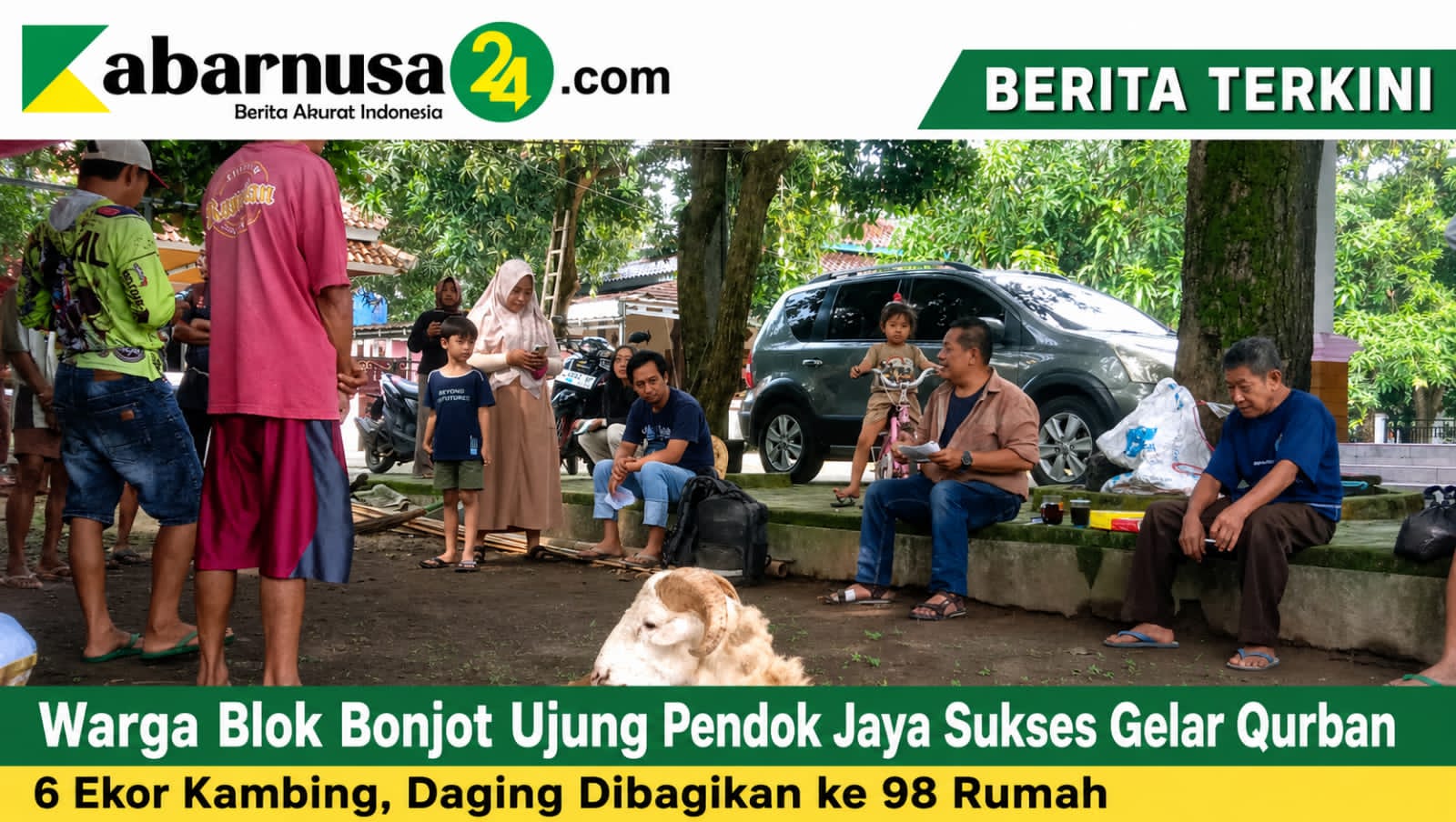 Warga Blok Bonjot Ujung Pendok Jaya Sukses Gelar Qurban 6 Ekor Kambing, Daging Dibagikan ke 98 Rumah