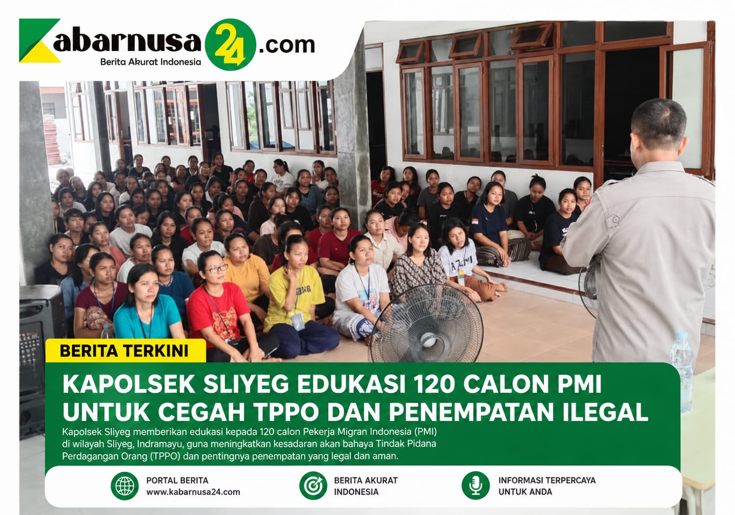 Kapolsek Sliyeg Edukasi 120 Calon PMI untuk Cegah TPPO dan Penempatan Ilegal