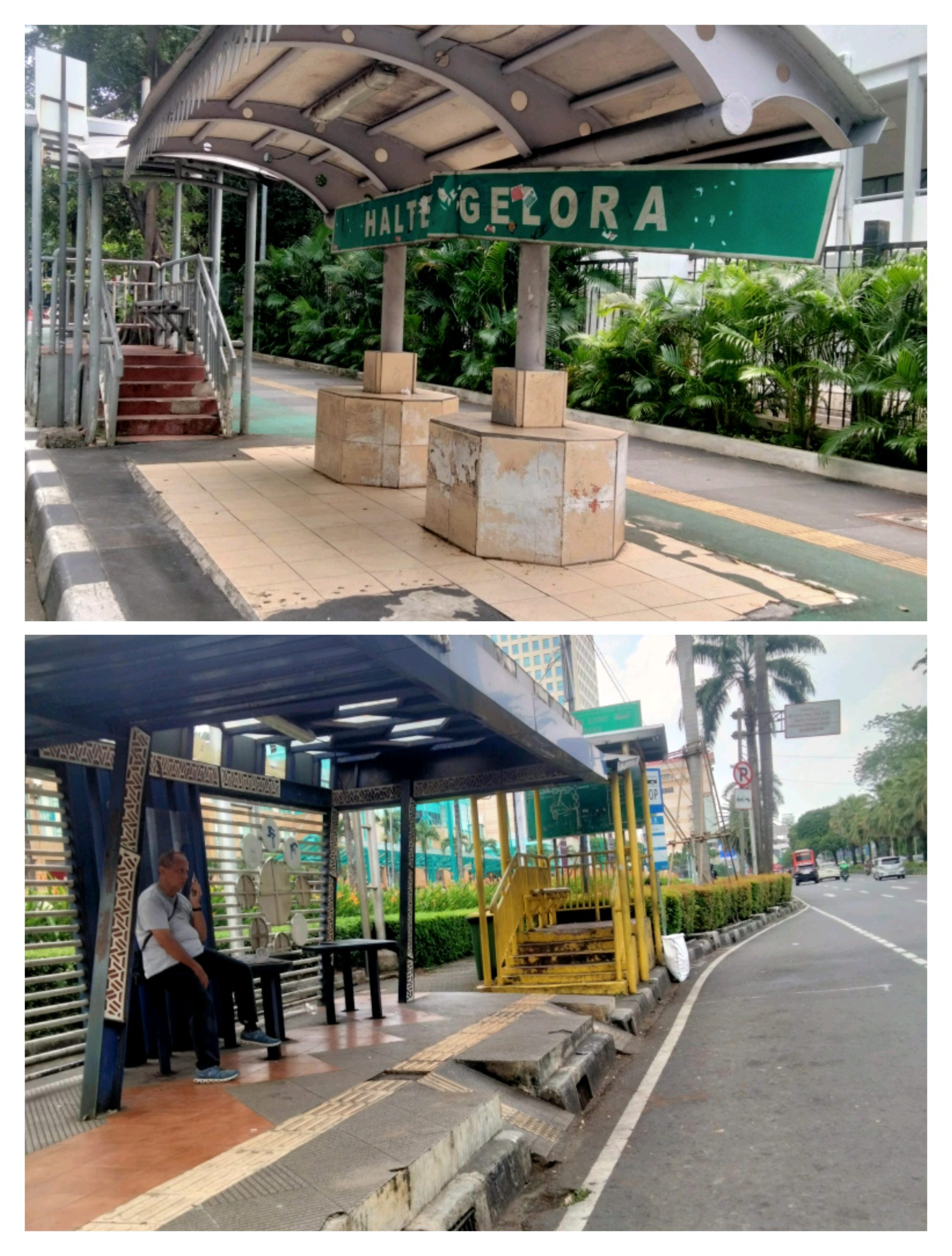 Fasilitas Umum Halte-halte Sekitar GBK Senayan Jakarta Terlihat Kumuh dan Tak Terawat