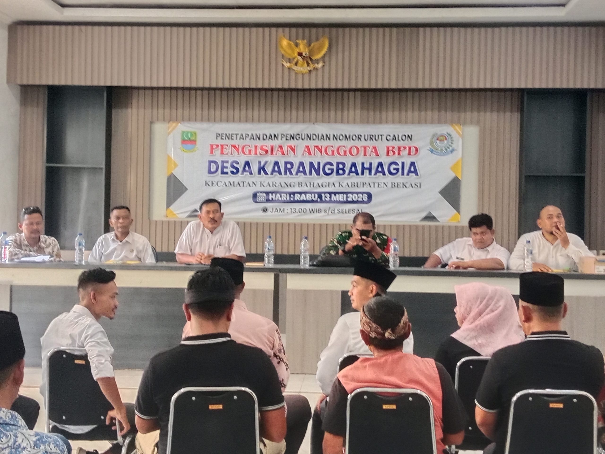 Panitia Pengisian BPD Karangbahagia Sukses Gelar Tahapan Penetapan dan Pengundian Nomor Urut Calon