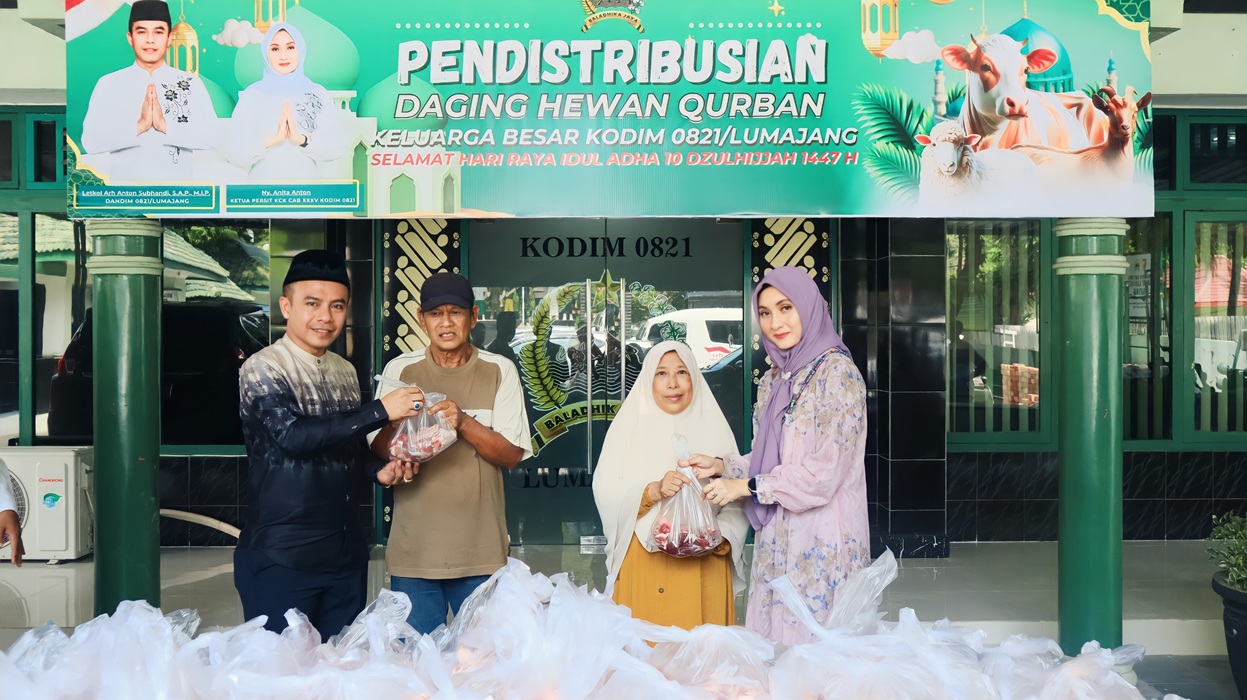 Tebar Kepedulian di Iduladha, Kodim 0821 Lumajang Sembelih 6 Hewan Kurban untuk Masyarakat