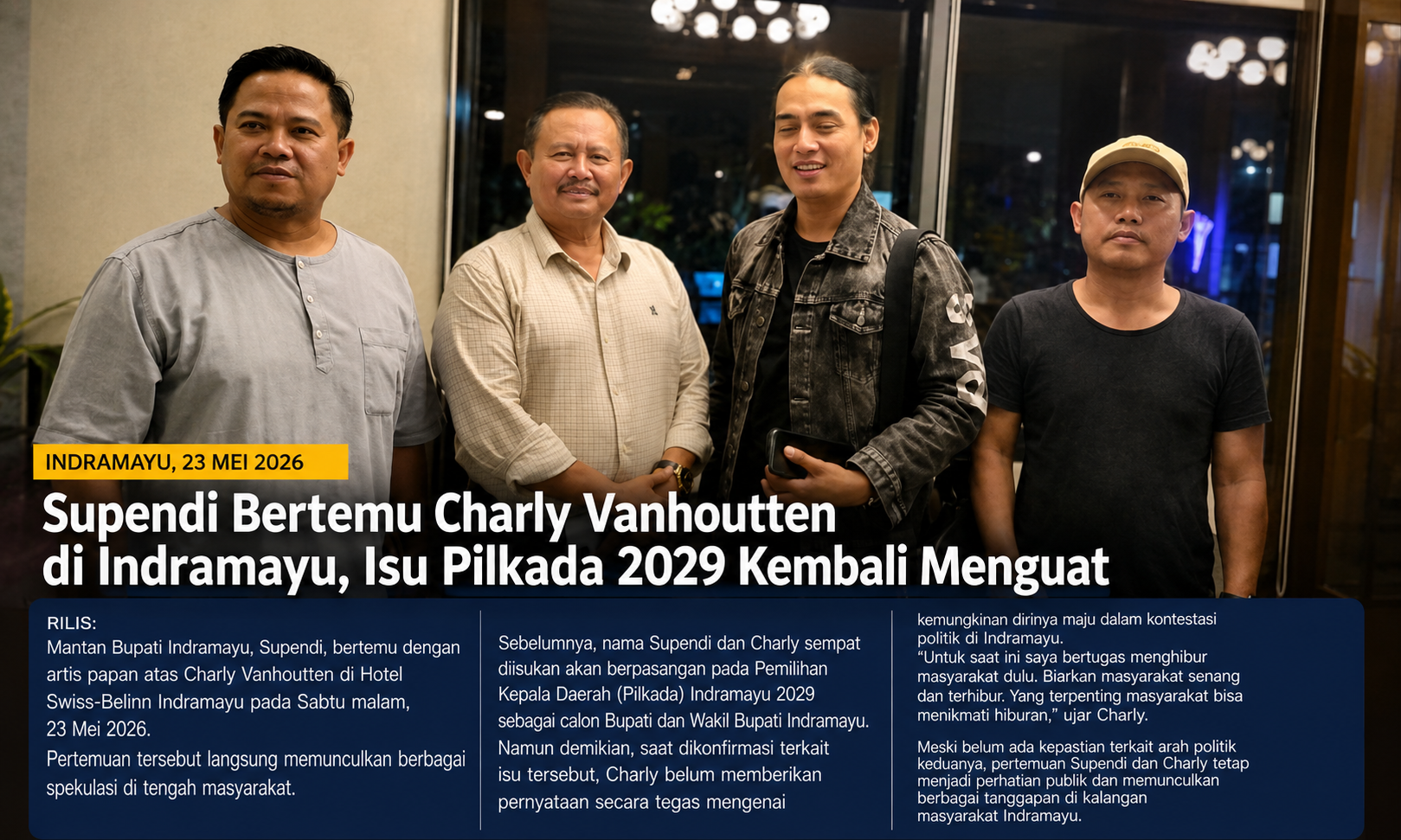 Mantan bupati Supendi Bertemu Charly Vanhoutten di Indramayu, Isu Pilkada 2029 Kembali Menguat