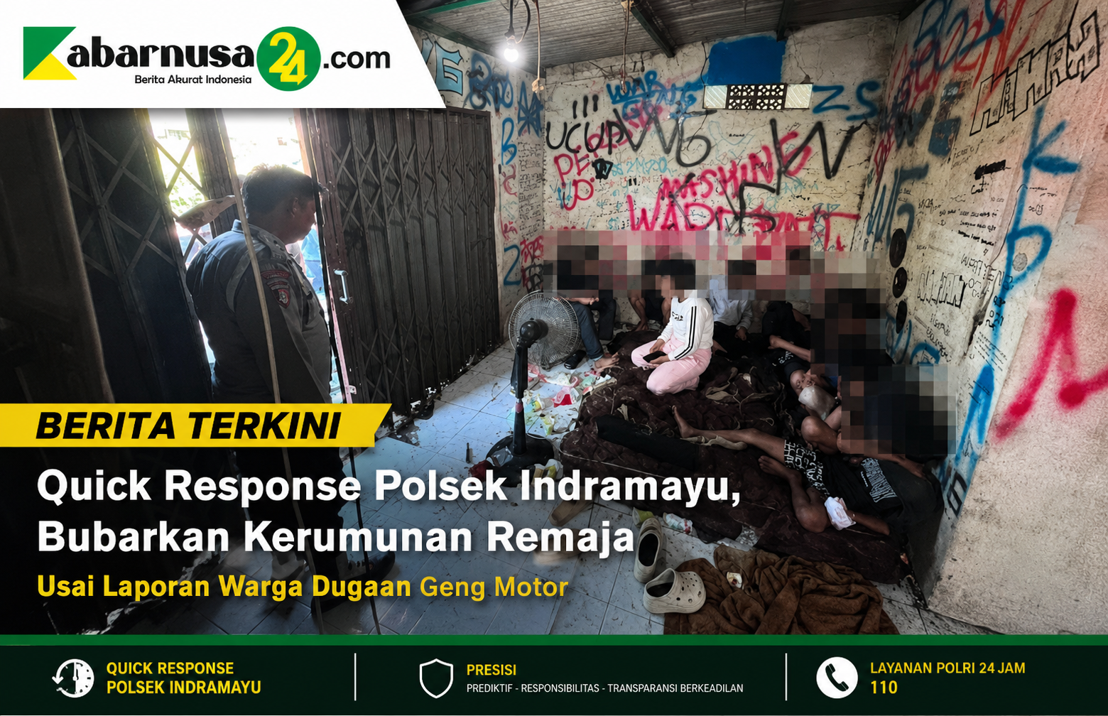 Quick Response Polsek Indramayu, Bubarkan Kerumunan Remaja Usai Laporan Warga Dugaan Geng Motor