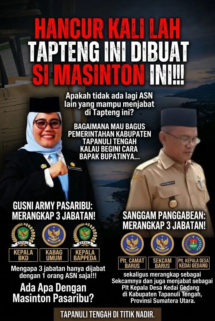 ASN Rangkap Tiga Jabatan, Publik Tagih Penjelasan Bupati Masinton Pasaribu