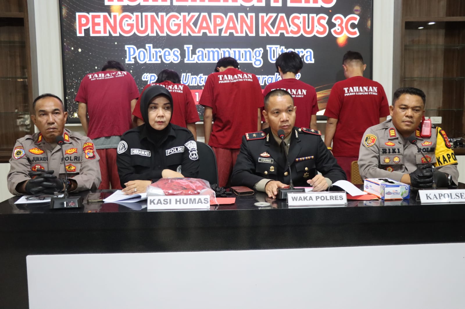 Sepekan Gelar KRYD , Jajaran Polres Lampung Utara Ringkus 5 Pelaku Kejahatan