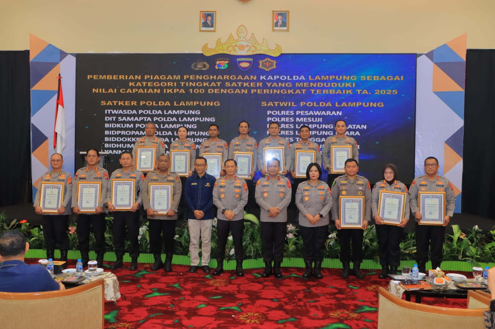 Polres Lampung Utara Raih Penghargaan Kapolda Lampung Atas Capaian IKPA Terbaik Tingkat Satker