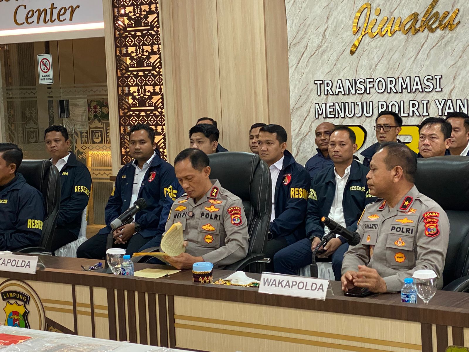 Tim Tekab 308 Presisi Polres Lampung Utara Ikuti Rilis Ungkap Kasus 3C Bersama Polda Lampung