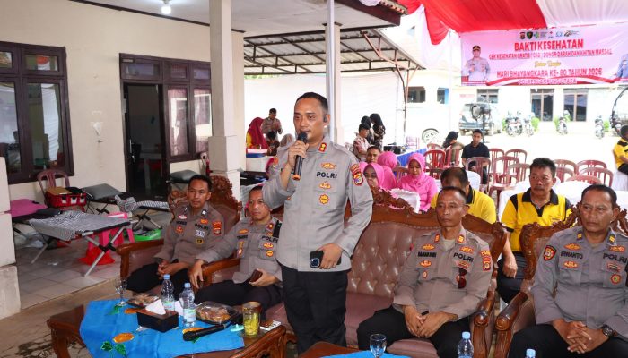 Hari Bhayangkara  Ke-80, Polres Lampung Utara Gelar Bhakti  Kesehatan Dan Ikuti Zoom  Meting Bersama Kapolri