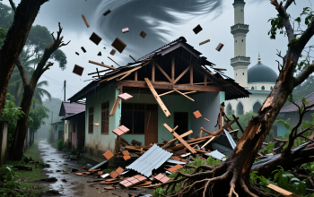 Angin Puting Beliung Hantam Jalan Pertahanan Dusun V, Rumah Pak Hasbullah Nasution Kehilangan Atap