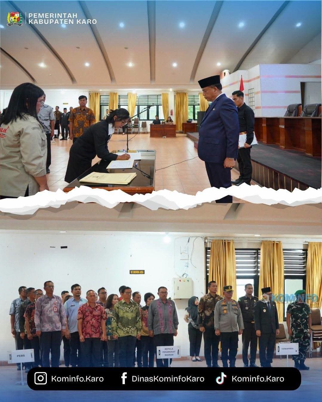 Bupati Karo Lantik 13 Pejabat Pengawas Perkuat Pelayanan Publik