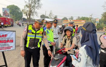Satlantas Polres Lampung Utara Bersama Tim Samsat Gelar Penertiban Pajak Kendaraan Dan Pelanggaran Lalu-lintas