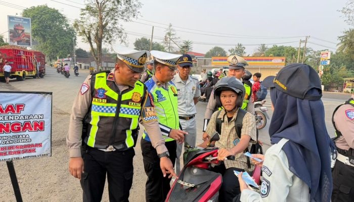 Satlantas Polres Lampung Utara Bersama Tim Samsat  Gelar Penertiban Pajak Kendaraan Dan Pelanggaran Lalu-lintas