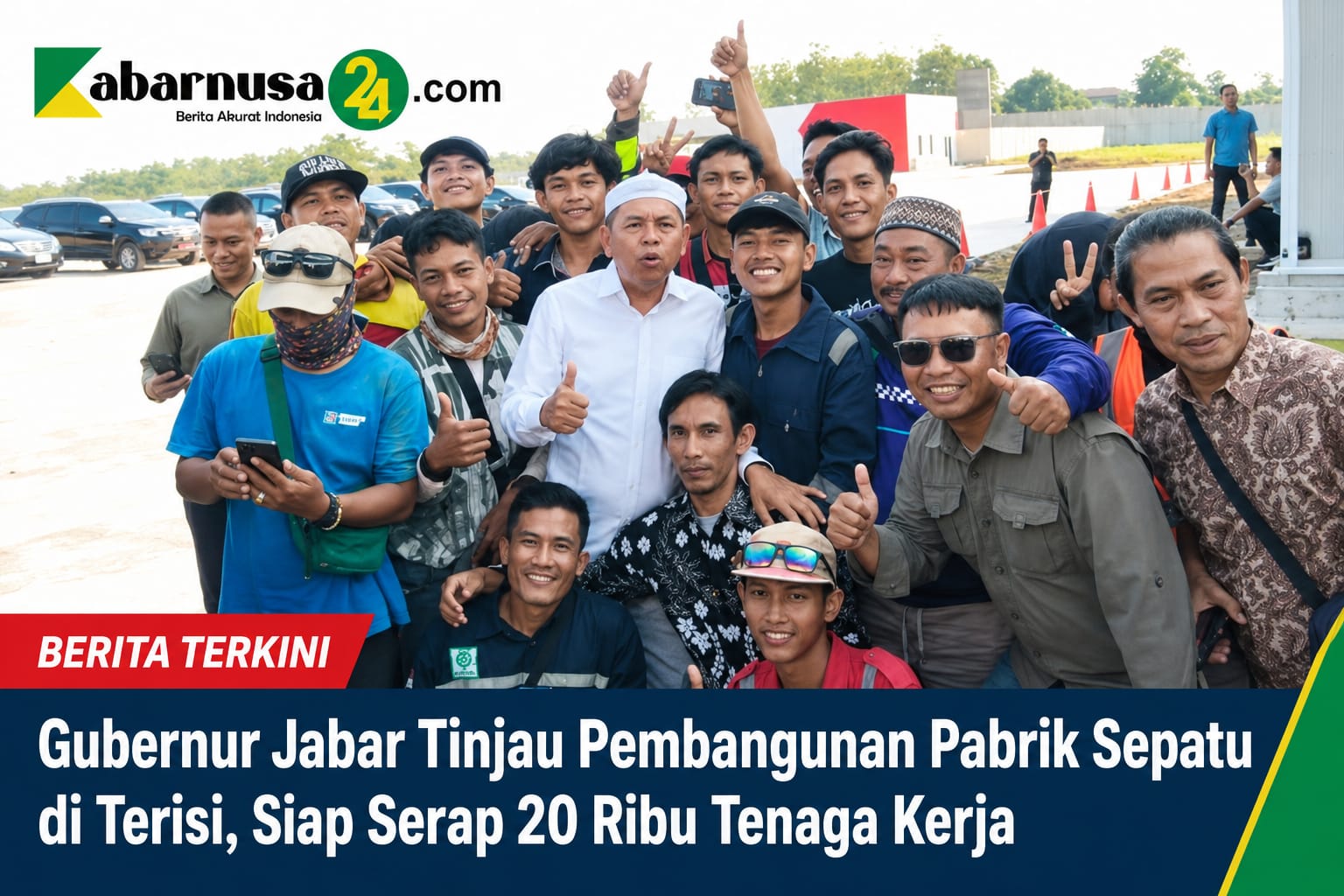 Gubernur Jabar Tinjau Pembangunan Pabrik Sepatu di Terisi, Siap Serap 20 Ribu Tenaga Kerja
