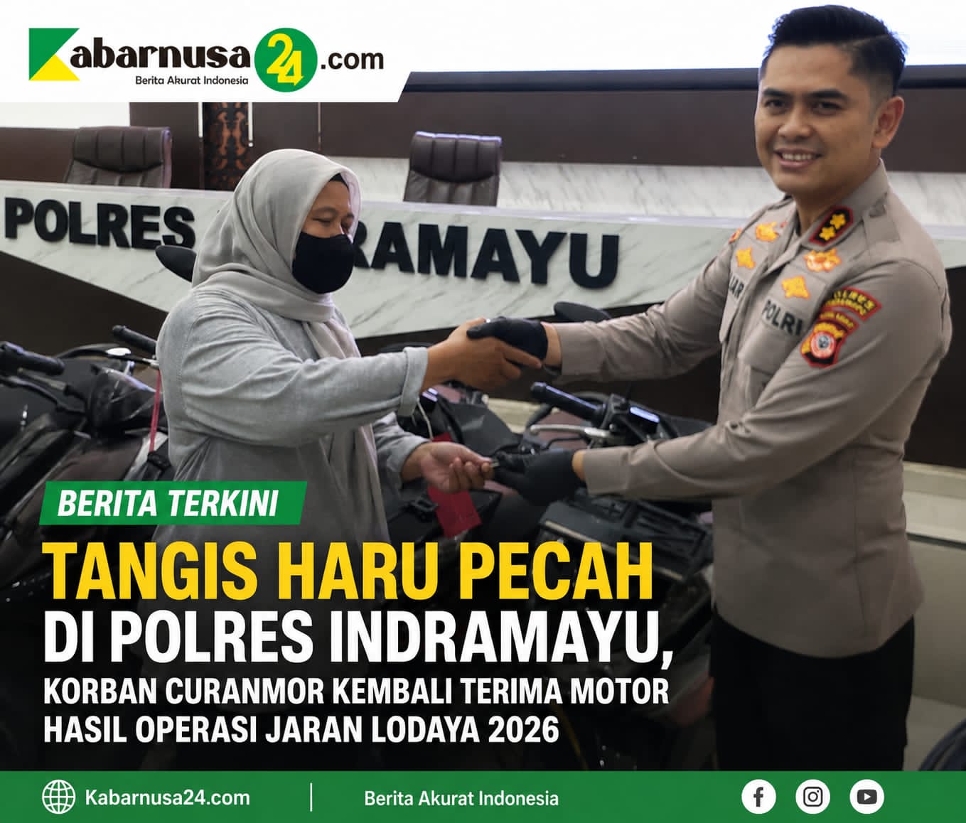 Tangis Haru Pecah di Polres Indramayu, Korban Curanmor Kembali Terima Motor Hasil Operasi Jaran Lodaya 2026