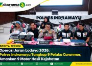 Operasi Jaran Lodaya 2026: Polres Indramayu Tangkap 9 Pelaku Curanmor, Amankan 9 Motor Hasil Kejahatan