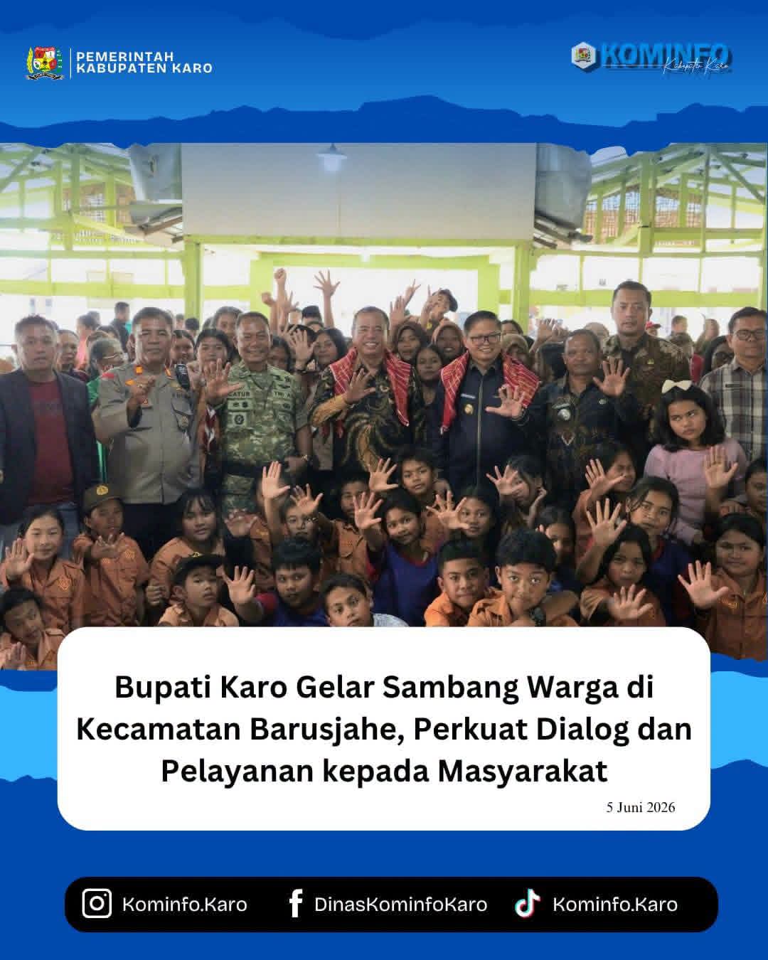 Bupati Karo Gelar Sambang Warga di Kecamatan Barusjahe, Perkuat Dialog dan Pelayanan kepada Masyarakat