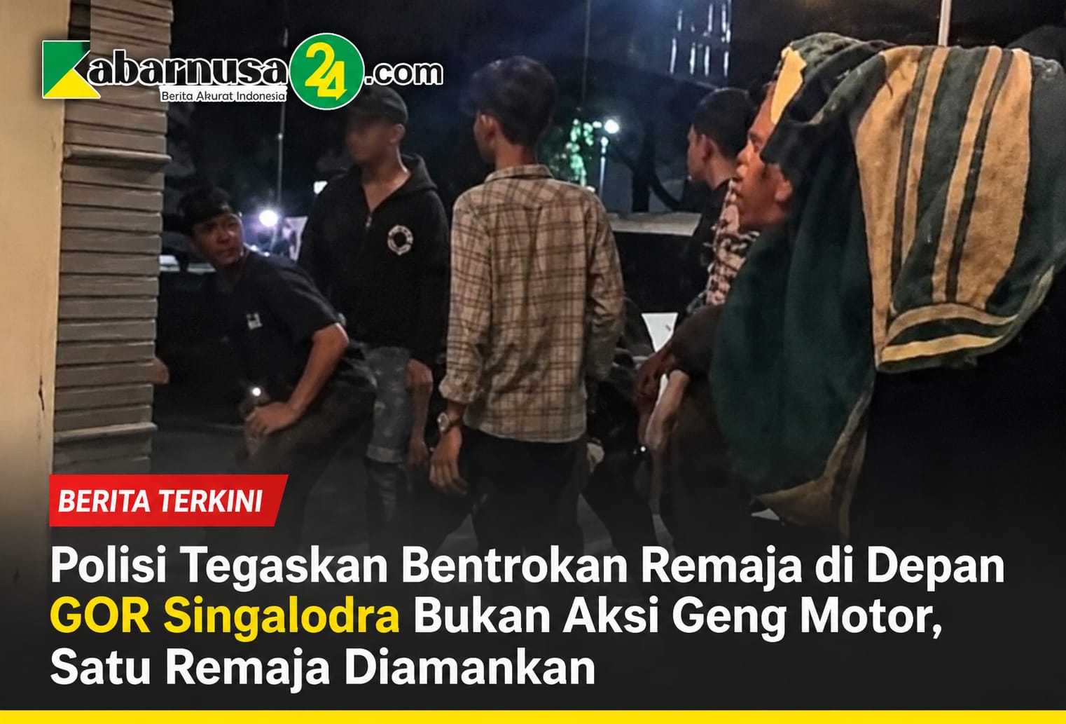 Polisi Tegaskan Bentrokan Remaja di Depan GOR Singalodra Bukan Aksi Geng Motor, Satu Remaja Diamankan