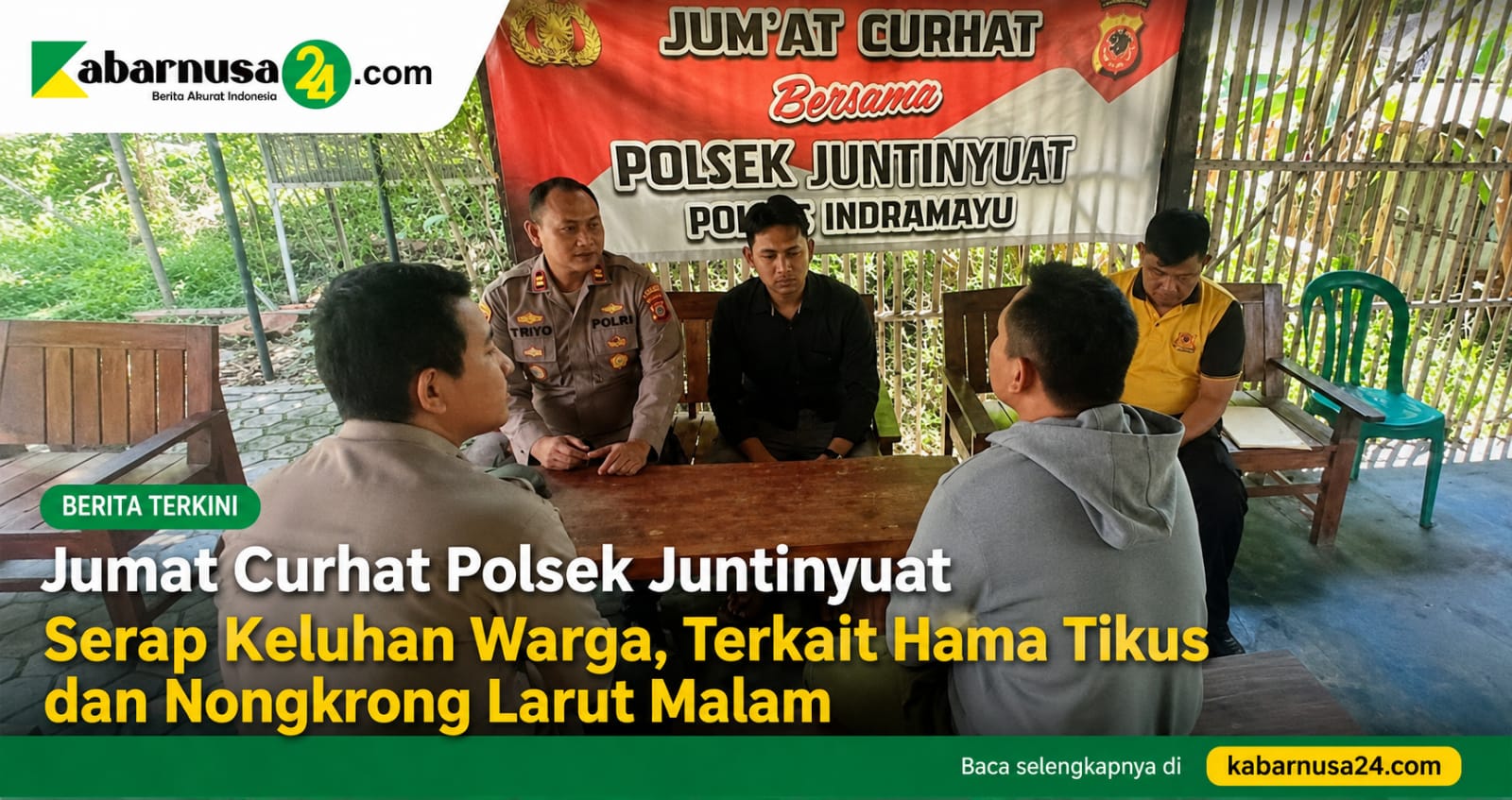 Jumat Curhat Polsek Juntinyuat Serap Keluhan Warga, Terkait Hama Tikus dan Nongkrong Larut Malam