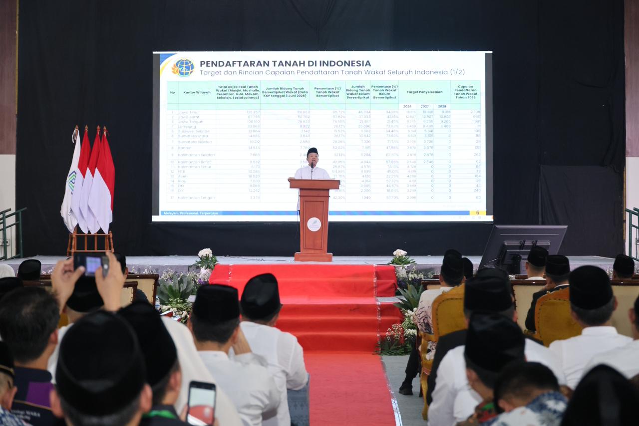 Tingginya Kesadaran Masyarakat, Menteri ATR/BPN Nusron Apresiasi Peran Nazir dalam Percepatan Sertipikasi Tanah Wakaf