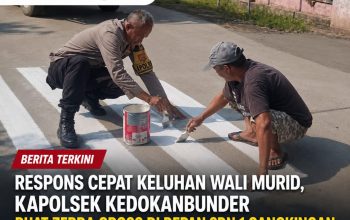 Respons Cepat Keluhan Wali Murid, Kapolsek Kedokanbunder Buat Zebra Cross di Depan SDN 1 Cangkingan