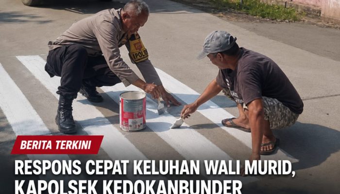 Respons Cepat Keluhan Wali Murid, Kapolsek Kedokanbunder Buat Zebra Cross di Depan SDN 1 Cangkingan