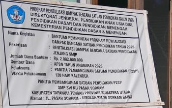 Ada Apa dengan Dana Revitalisasi Rp2 Miliar di SMP Swasta NU Pasar Sorkam?