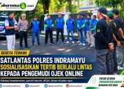 Satlantas Polres Indramayu Sosialisasikan Tertib Berlalu Lintas kepada Pengemudi Ojek Online