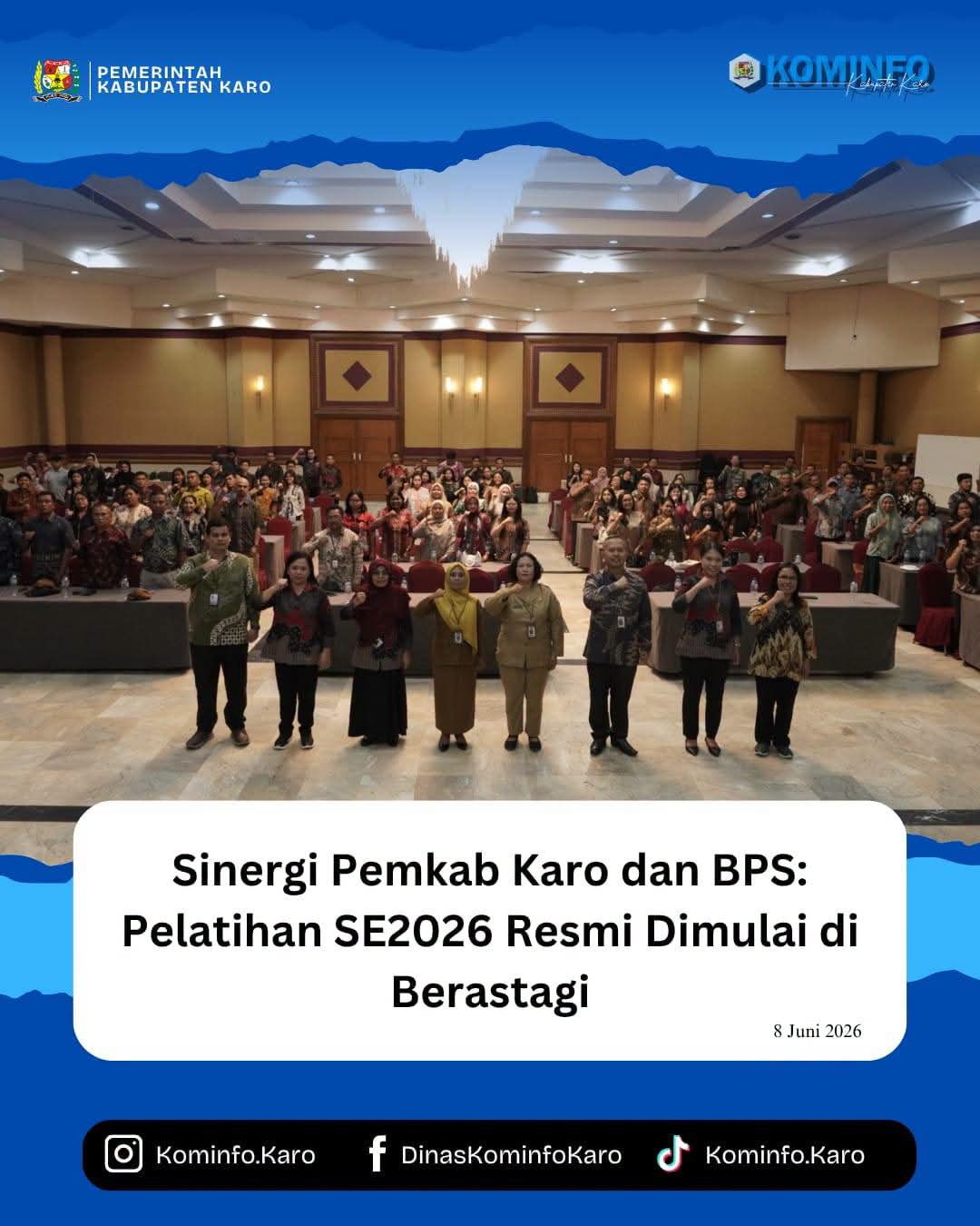 Sinergi Pemkab Karo dan BPS Pelatihan SE2026 Resmi Dimulai di Berastagi