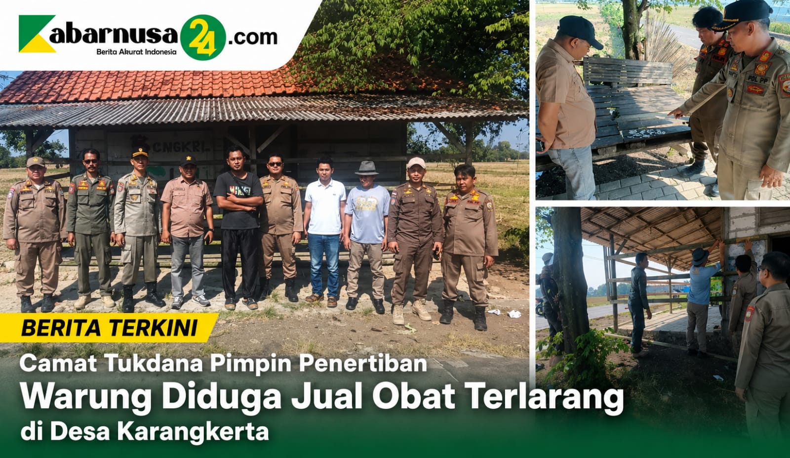 Camat Tukdana Pimpin Penertiban Warung Diduga Jual Obat Terlarang di Desa Karangkerta