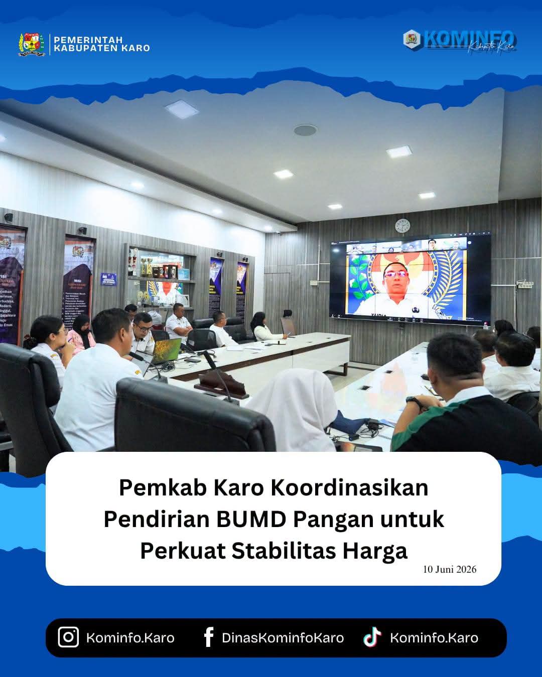 Pemkab Karo Koordinasikan Pendirian BUMD Pangan untuk Perkuat Stabilitas Harga