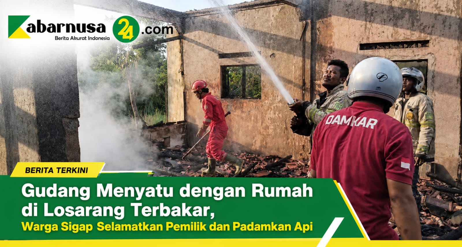 Gudang Menyatu dengan Rumah di Losarang Terbakar, Warga Sigap Selamatkan Pemilik dan Padamkan Api