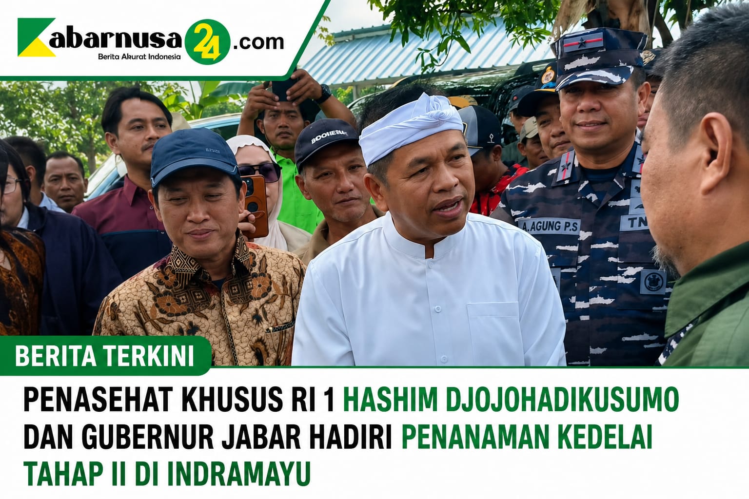 Penasehat Khusus RI 1 Hashim Djojohadikusumo dan Gubernur Jabar Hadiri Penanaman Kedelai Tahap II di Indramayu