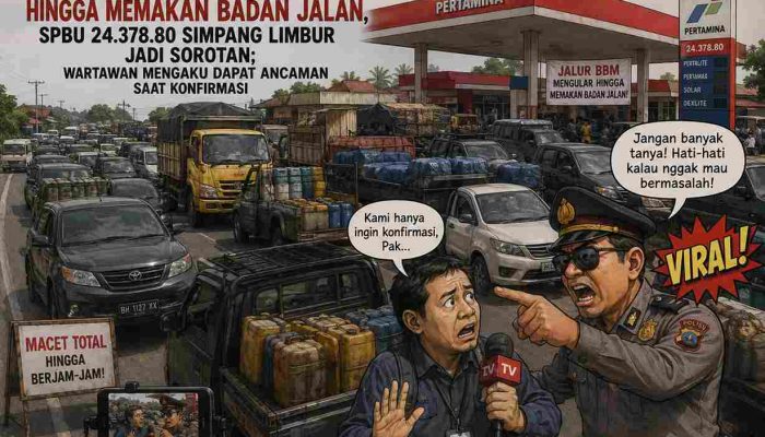 Diduga Antrian BBM hingga Memakan Badan Jalan, SPBU 24.373.80 Simpang Limbur Jadi Sorotan; Wartawan Mengaku Dapat Ancaman Saat Konfirmasi