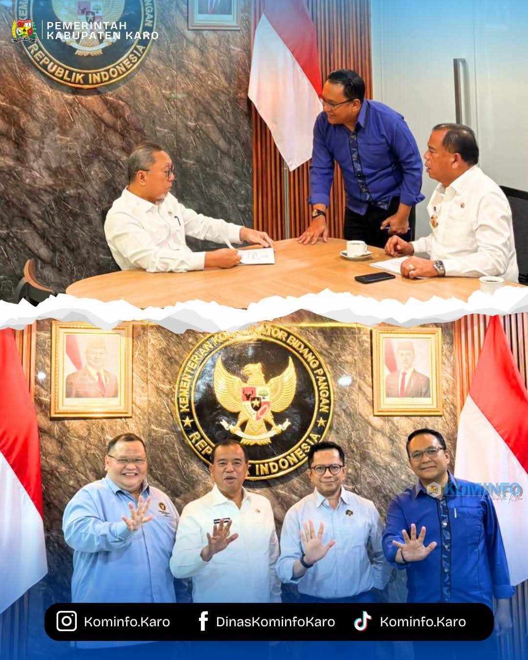 Bupati Karo Audiensi ke Kemenko Pangan, Ajukan Akselerasi Ketahanan Pangan hingga Revitalisasi Pariwisata Bupati Karo Audiensi ke Kemenko Pangan, Ajukan Akselerasi Ketahanan Pangan hingga Revitalisasi Pariwisata