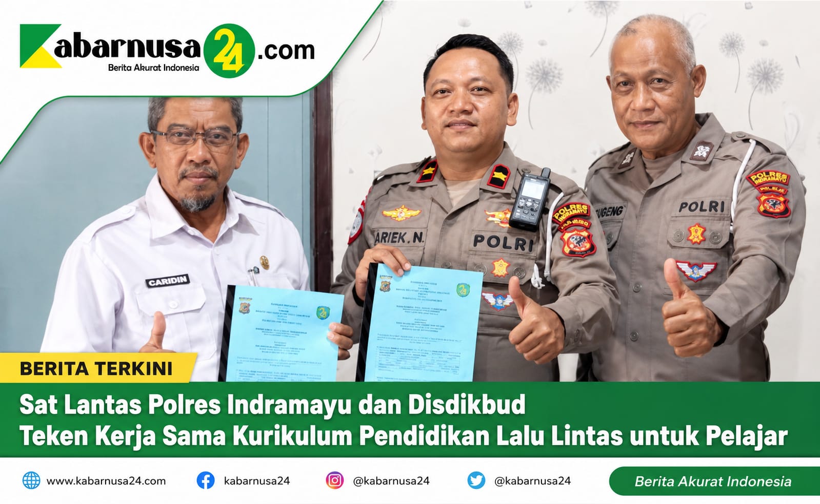 Sat Lantas Polres Indramayu dan Disdikbud Teken Kerja Sama Kurikulum Pendidikan Lalu Lintas untuk Pelajar