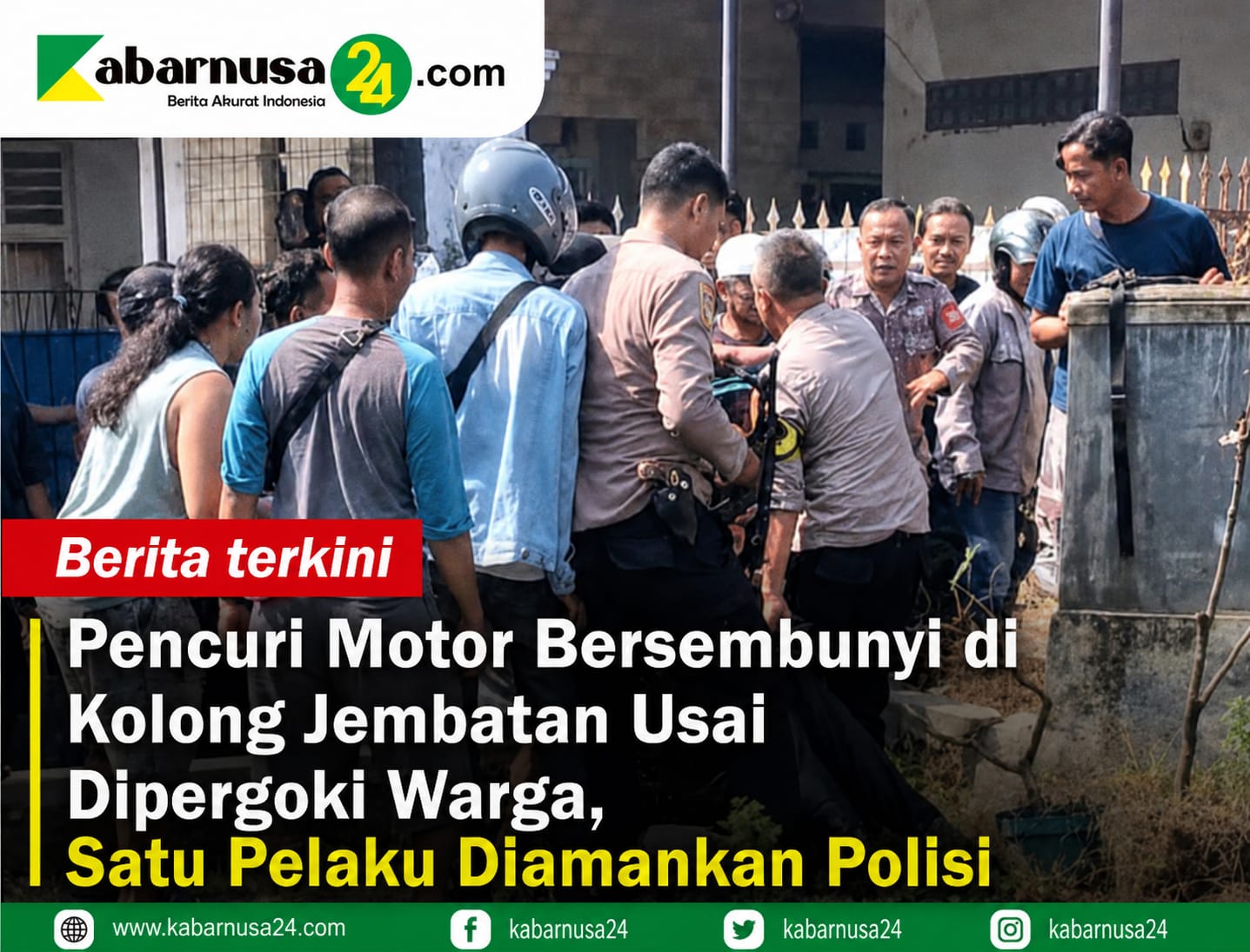 Pencuri Motor Bersembunyi di Kolong Jembatan Usai Dipergoki Warga, Satu Pelaku Diamankan Polisi