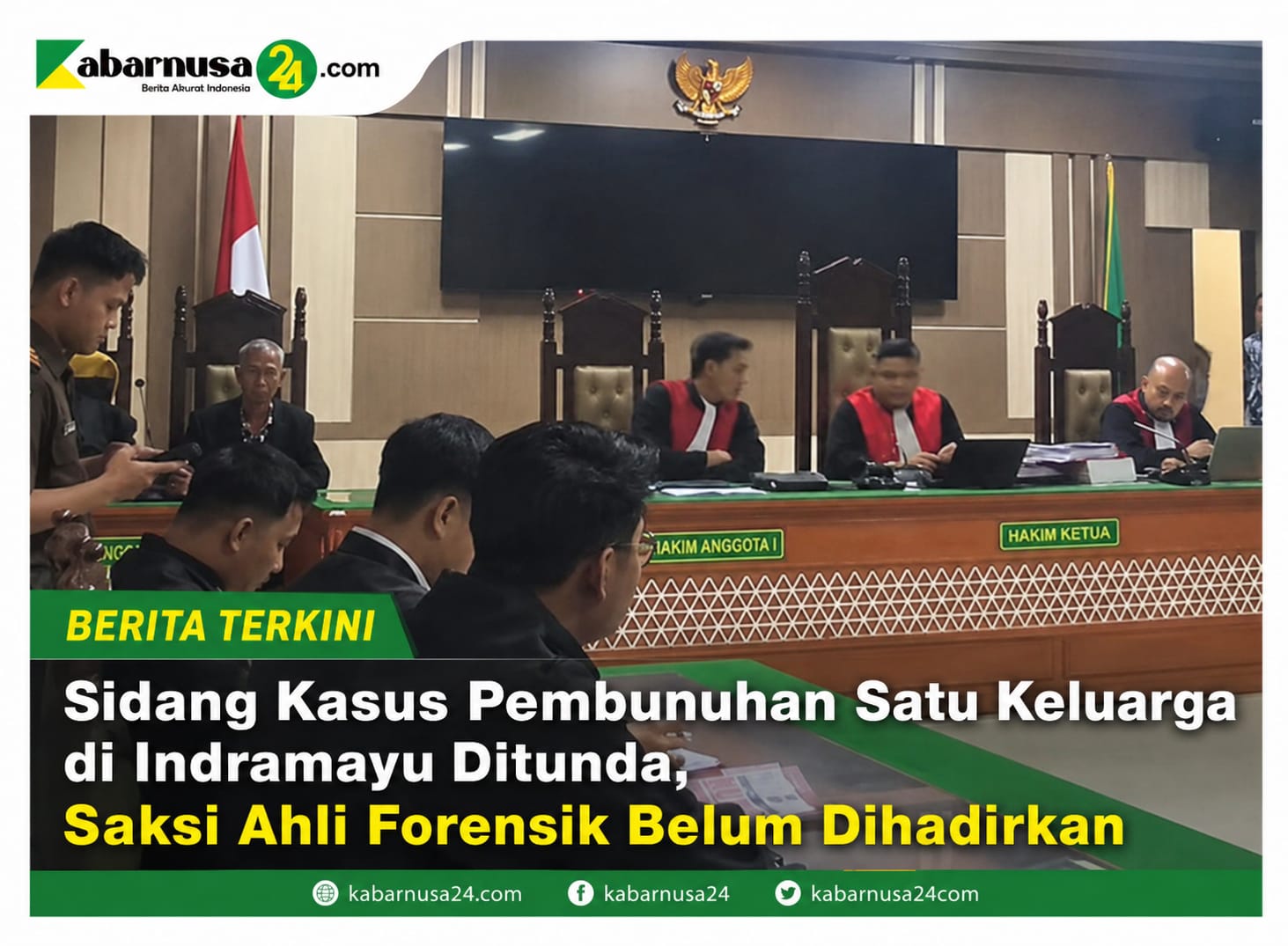 Sidang Kasus Pembunuhan Satu Keluarga di Indramayu Ditunda, Saksi Ahli Forensik Belum Dihadirkan